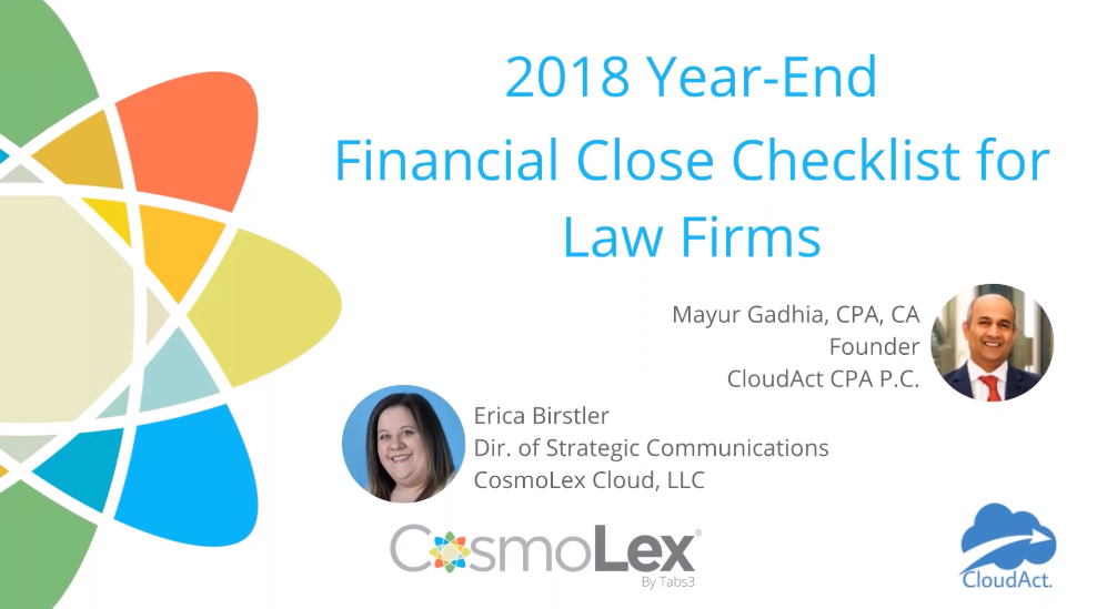 2018 Year-End Financial Close Checklist for Law Firms